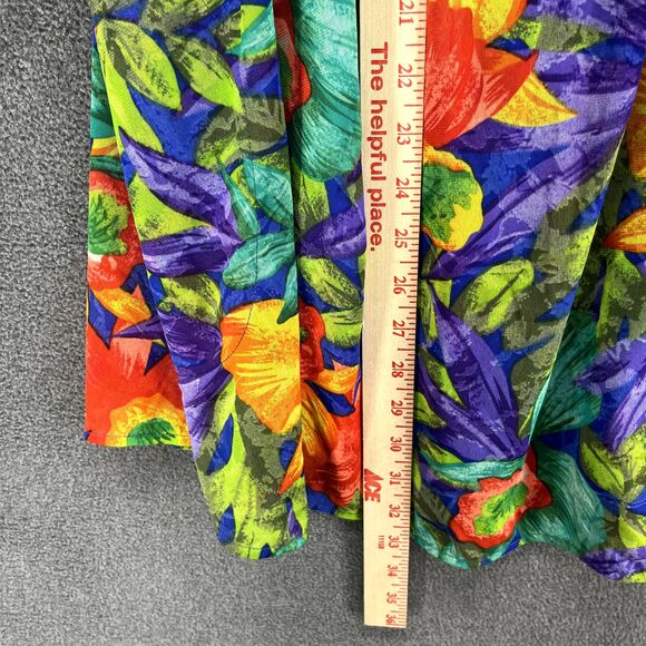 Vintage Sirena Top Plus Small Floral Blouse cover up Relaxed Tropical Hawaii Ope - Picture 8 of 16